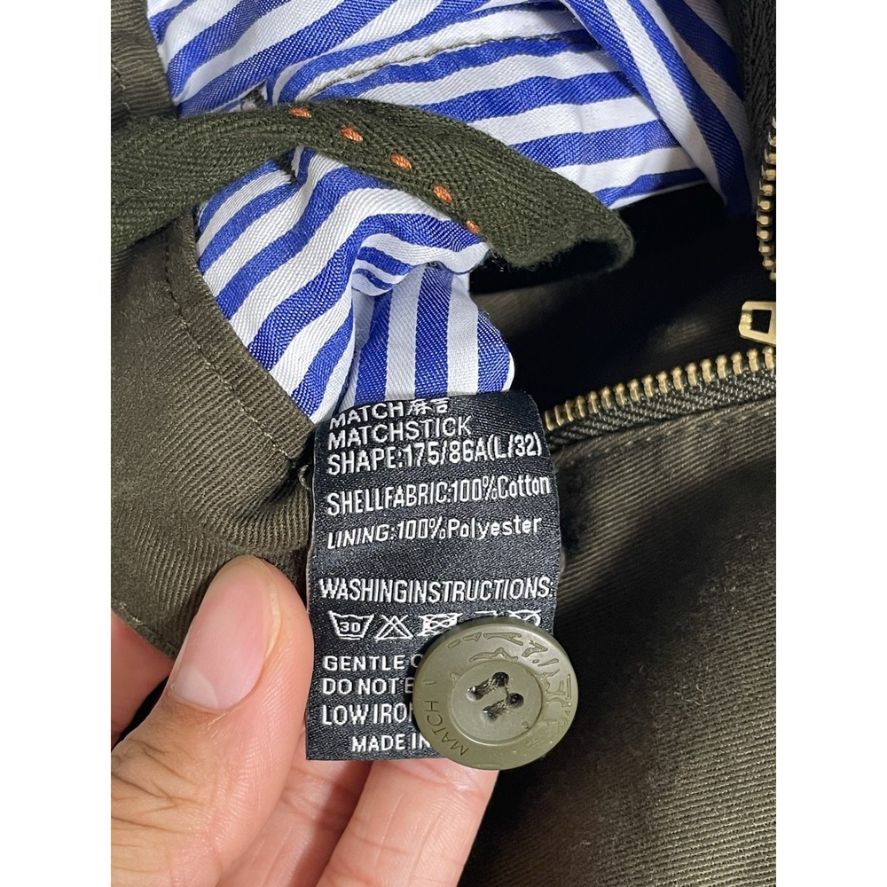 MATCHSTICK Match Men's Cargo Pants Dark Olive Army Green 30x31 8 Pockets - Picture 14 of 15